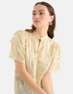 Jacquard Lurex Top Gebroken Wit -Kleding Verkoop 09 1102828 2