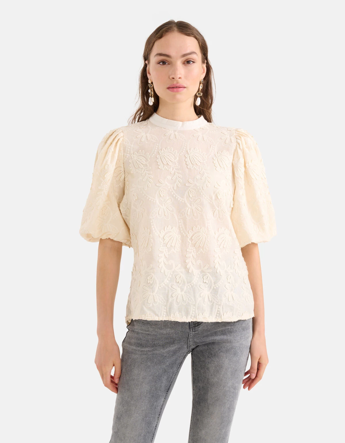 Embroidery Top Gebroken Wit 8 Embroidery Top Gebroken Wit - Afbeelding 8