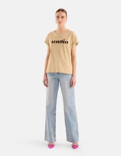 Artwork T-shirt Beige -Kleding Verkoop 10 1101161 83