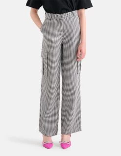 Pied-De-Poule Cargo Broek Zwart/Wit -Kleding Verkoop 10 1101400 4