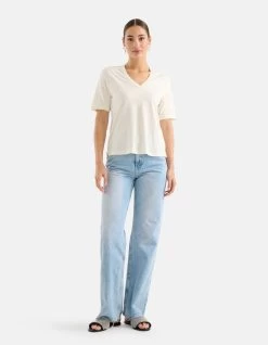 Basis V-hals T-shirt Wit -Kleding Verkoop 10 1101409 1