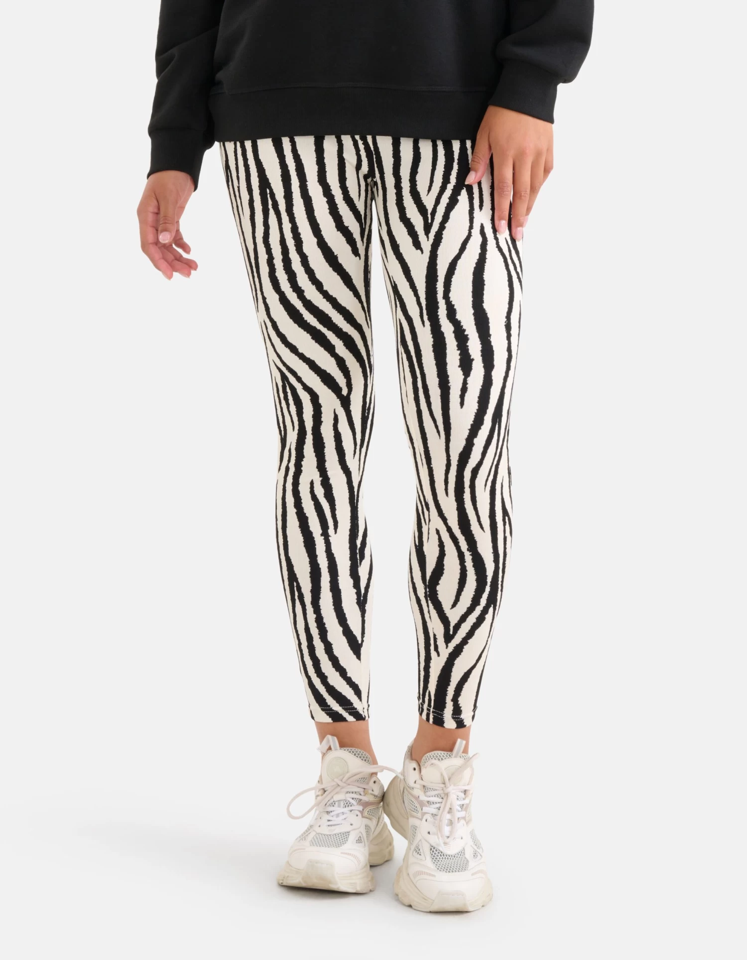 Zebra Print Legging Zwart/Wit 8 Zebra Print Legging Zwart/Wit - Afbeelding 8