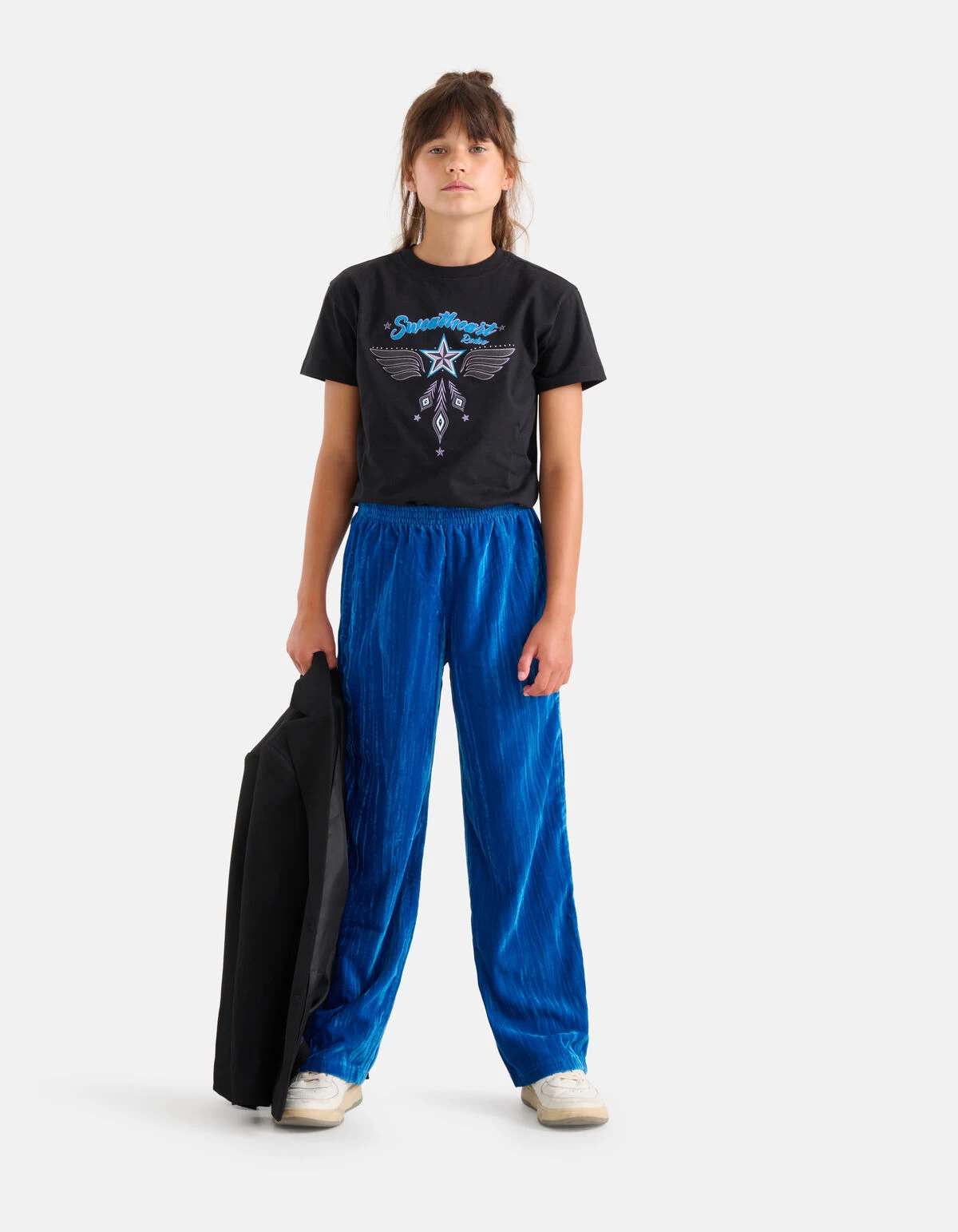 Velvet Wide Leg Broek Blauw 8 Velvet Wide Leg Broek Blauw - Afbeelding 8