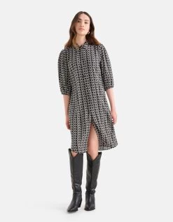 Grafische Midi Jurk Zwart 15 Grafische Midi Jurk Zwart -Kleding Verkoop 11 1102118 10