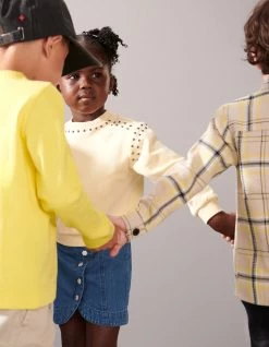 Studs Sweater Lichtgeel -Kleding Verkoop 12 1101434 2