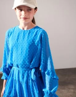 Chiffon Dot Jurk Blauw 15 Chiffon Dot Jurk Blauw -Kleding Verkoop 12 1101585 51